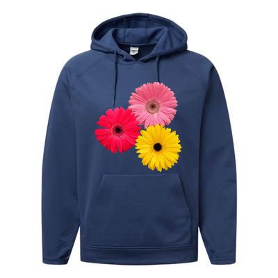 blooming gerbera flower daisies gerberas daisy flowery Performance Fleece Hoodie