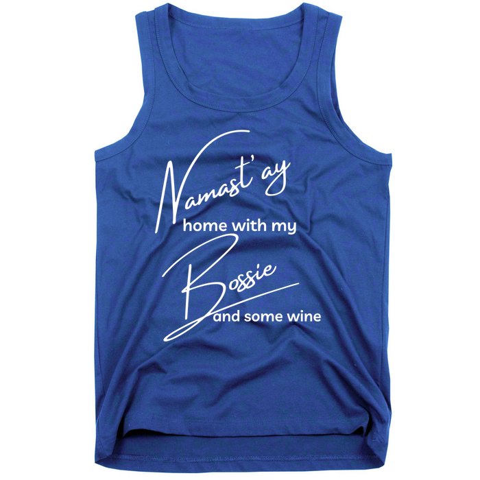 Bossie Gift Funny Namastay For Yoga And Dog Lovers Meaningful Gift Tank Top