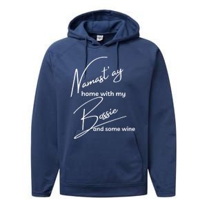 Bossie Gift Funny Namastay For Yoga And Dog Lovers Meaningful Gift Performance Fleece Hoodie