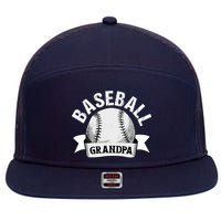 Baseball Grandpa - Funny Baseball Grandfather 7 Panel Mesh Trucker Snapback Hat