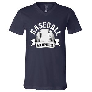 Baseball Grandpa - Funny Baseball Grandfather V-Neck T-Shirt