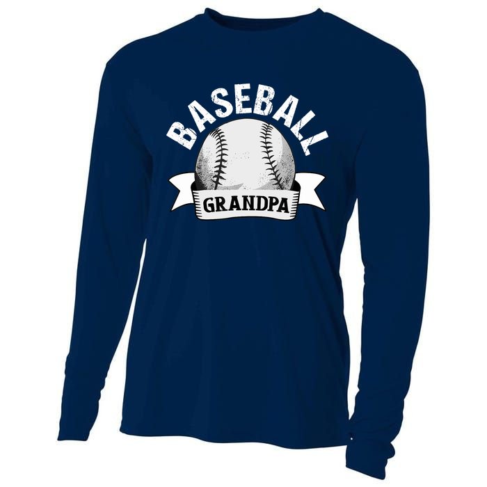 Baseball Grandpa - Funny Baseball Grandfather Cooling Performance Long Sleeve Crew