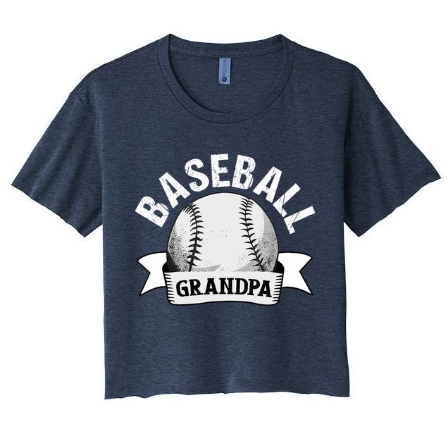 Baseball Grandpa - Funny Baseball Grandfather Women's Crop Top Tee