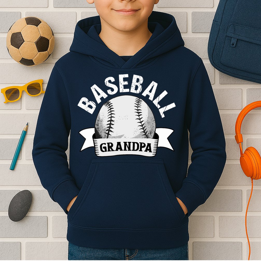 Baseball Grandpa - Funny Baseball Grandfather Kids Hoodie