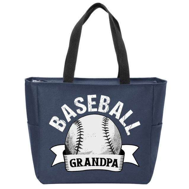 Baseball Grandpa - Funny Baseball Grandfather Zip Tote Bag