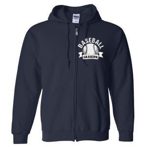 Baseball Grandpa - Funny Baseball Grandfather Full Zip Hoodie