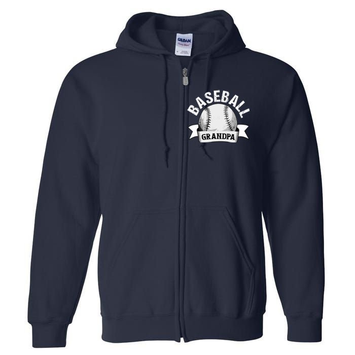 Baseball Grandpa - Funny Baseball Grandfather Full Zip Hoodie