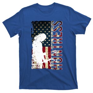 Bowhunting Gift For Women Huntress Usa American Flag T-Shirt