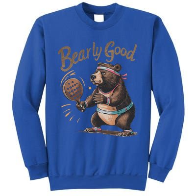 Bearly Good Funny Retro Pickleball Paddleball Bear Gift Sweatshirt