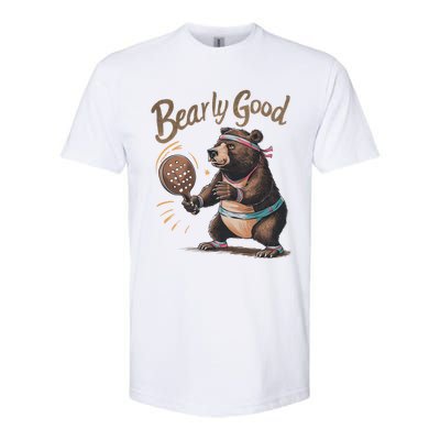 Bearly Good Funny Retro Pickleball Paddleball Bear Gift Softstyle® CVC T-Shirt