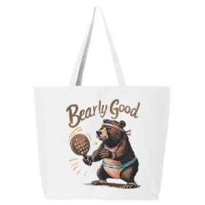 Bearly Good Funny Retro Pickleball Paddleball Bear Gift 25L Jumbo Tote