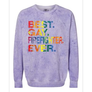 Best Gay Firefighter Ever Gay Gender Equality Funny Colorblast Crewneck Sweatshirt