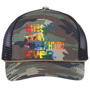 Best Gay Firefighter Ever Gay Gender Equality Funny Retro Rope Trucker Hat Cap