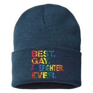 Best Gay Firefighter Ever Gay Gender Equality Funny Sustainable Knit Beanie