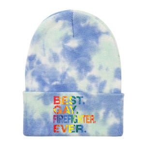 Best Gay Firefighter Ever Gay Gender Equality Funny Tie Dye 12in Knit Beanie