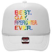 Best Gay Firefighter Ever Gay Gender Equality Funny High Crown Mesh Back Trucker Hat