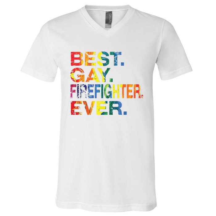 Best Gay Firefighter Ever Gay Gender Equality Funny V-Neck T-Shirt