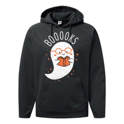 Booooks Ghost Funny Halloween Teacher Book Library Reading Performance Fleece Hoodie