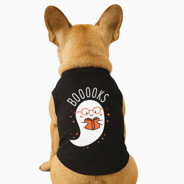 Booooks Ghost Funny Halloween Teacher Book Library Reading Doggie Tank