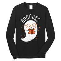 Booooks Ghost Funny Halloween Teacher Book Library Reading Long Sleeve Shirt