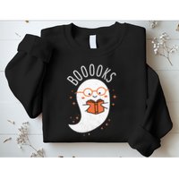 Booooks Ghost Funny Halloween Teacher Book Library Reading Sweatshirt