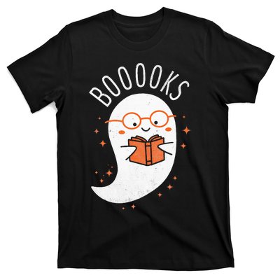 Booooks Ghost Funny Halloween Teacher Book Library Reading T-Shirt