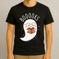 Booooks Ghost Funny Halloween Teacher Book Library Reading T-Shirt
