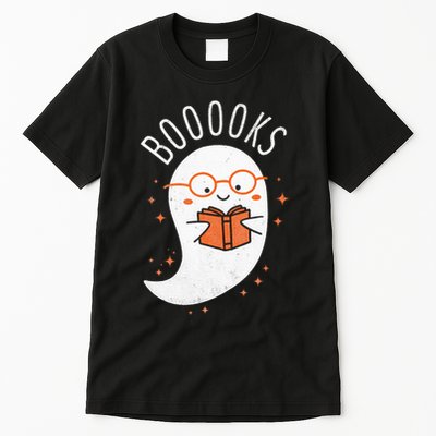 Booooks Ghost Funny Halloween Teacher Book Library Reading Tall T-Shirt