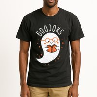 Booooks Ghost Funny Halloween Teacher Book Library Reading Tall T-Shirt