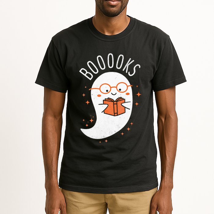 Booooks Ghost Funny Halloween Teacher Book Library Reading Tall T-Shirt