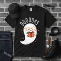 Booooks Ghost Funny Halloween Teacher Book Library Reading Tall T-Shirt