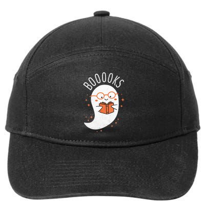 Booooks Ghost Funny Halloween Teacher Book Library Reading 7-Panel Snapback Hat
