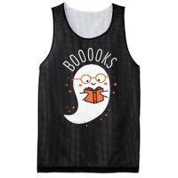 Booooks Ghost Funny Halloween Teacher Book Library Reading Mesh Reversible Basketball Jersey Tank