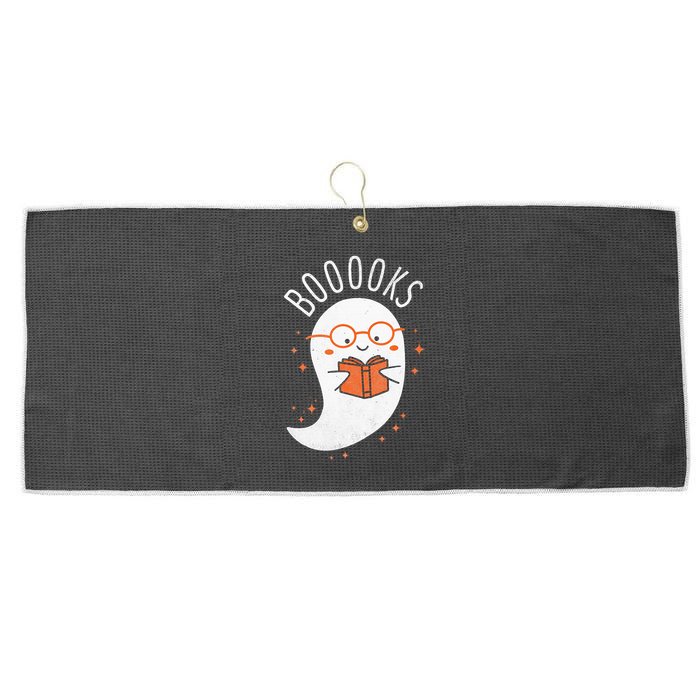 Booooks Ghost Funny Halloween Teacher Book Library Reading Large Microfiber Waffle Golf Towel