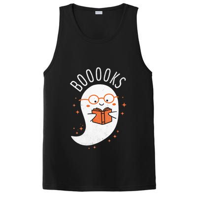 Booooks Ghost Funny Halloween Teacher Book Library Reading PosiCharge Competitor Tank