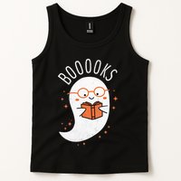 Booooks Ghost Funny Halloween Teacher Book Library Reading Tank Top