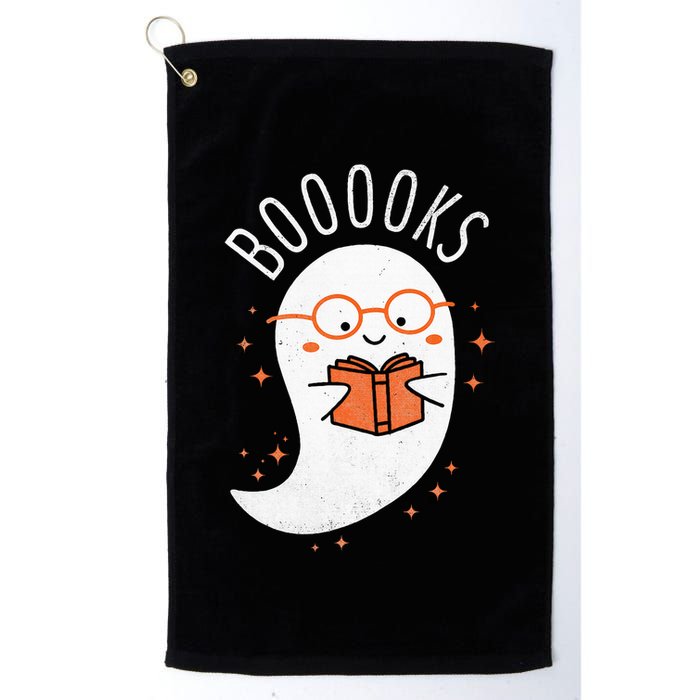 Booooks Ghost Funny Halloween Teacher Book Library Reading Golf Towel