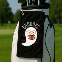 Booooks Ghost Funny Halloween Teacher Book Library Reading Golf Towel