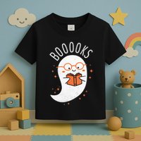 Booooks Ghost Funny Halloween Teacher Book Library Reading Toddler T-Shirt