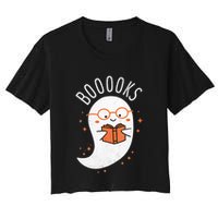 Booooks Ghost Funny Halloween Teacher Book Library Reading Crop Top