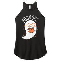 Booooks Ghost Funny Halloween Teacher Book Library Reading Women's Perfect Tri Rocker Tank