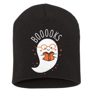 Booooks Ghost Funny Halloween Teacher Book Library Reading Short Acrylic Beanie