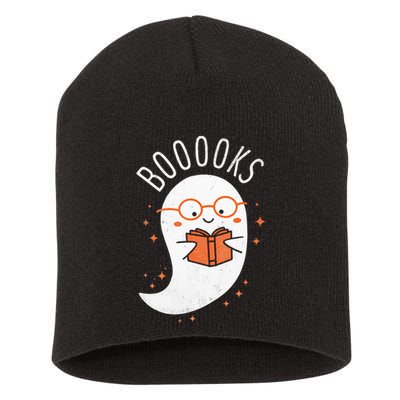 Booooks Ghost Funny Halloween Teacher Book Library Reading Short Acrylic Beanie