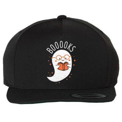Booooks Ghost Funny Halloween Teacher Book Library Reading Wool Snapback Cap