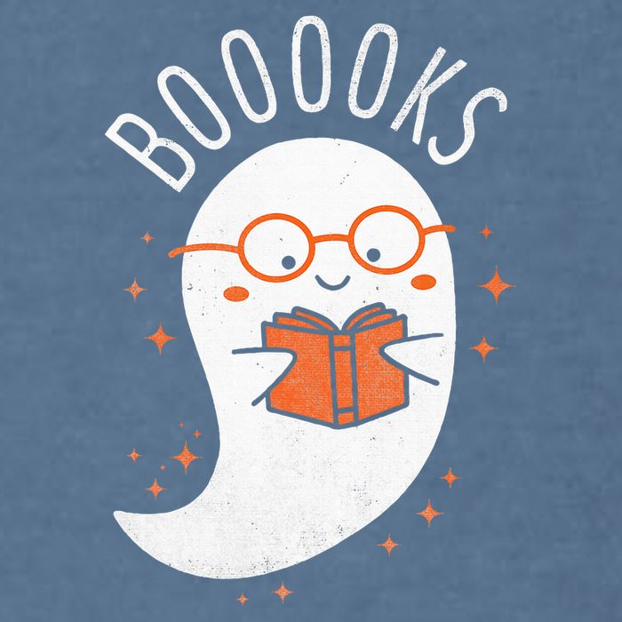 Booooks Ghost Funny Halloween Teacher Book Library Reading Garment-Dyed Sweatshirt