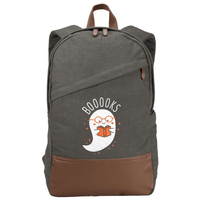 Booooks Ghost Funny Halloween Teacher Book Library Reading Cotton Canvas Backpack