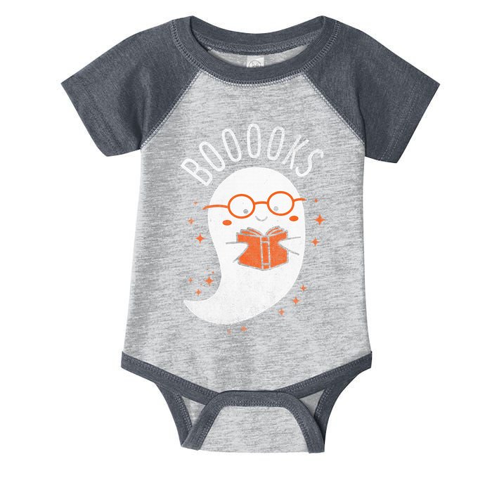 Booooks Ghost Funny Halloween Teacher Book Library Reading Infant Baby Jersey Bodysuit