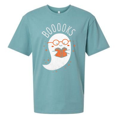 Booooks Ghost Funny Halloween Teacher Book Library Reading Sueded Cloud Jersey T-Shirt