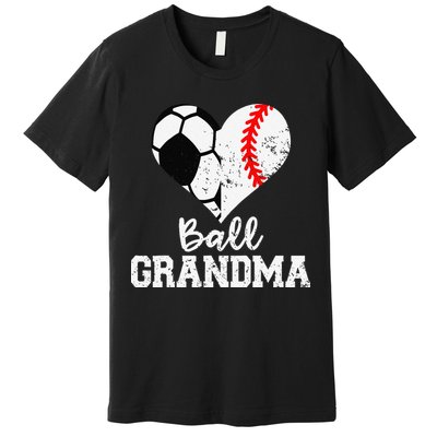 Ball Grandma Funny Soccer Baseball Grandma Premium T-Shirt