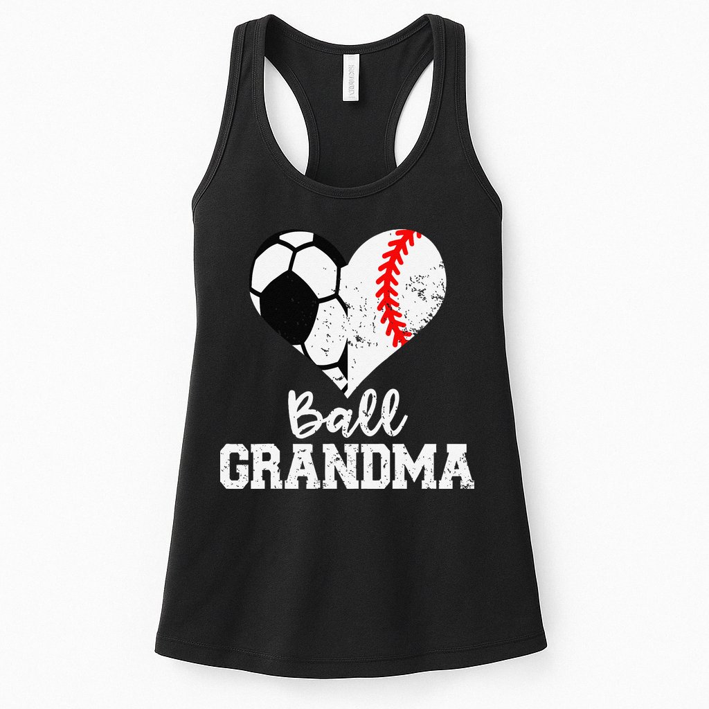 Ball Grandma Funny Soccer Baseball Grandma Womens Tank Top